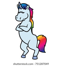 Cartoon Unicorn Vector Illustration