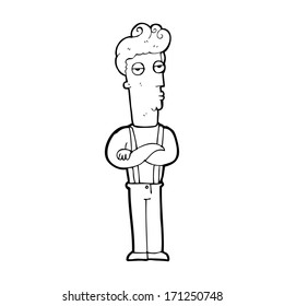 caricatura de un hombre no impresionado