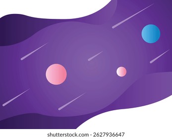 Cartoon universe background purple gradient universe starry sky vector background