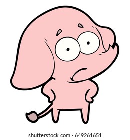 elefante inseguro de la caricatura
