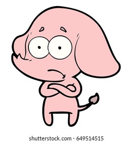 elefante inseguro de la caricatura