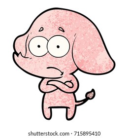 elefante inseguro de la caricatura