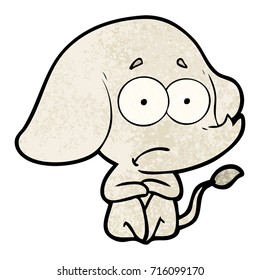 elefante inseguro de la caricatura