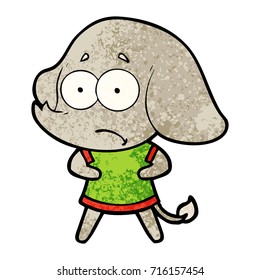 Karikatur-unsicherer Elefant