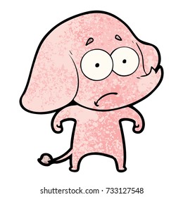 elefante inseguro de la caricatura