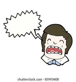 caricatura disgustada chico con corbata de arco