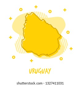 Cartoon Uruguay Map