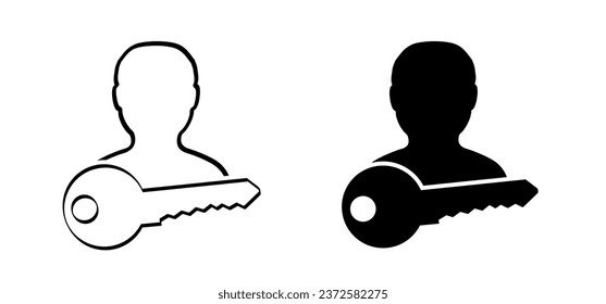 Cartoon user key and access, personal key. Door key checklist. Cartoon protected access concept. Check mark concept. Login or password research icon. Key and keyhole sign. Security symbol.