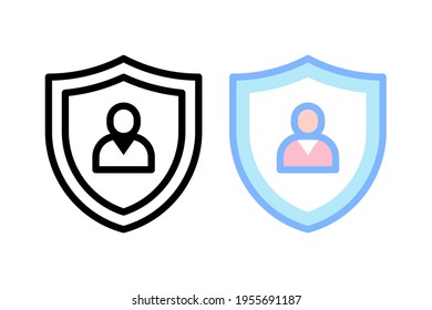 Cartoon User Protection icon vector design. Protection and Security symbol for your website design, logo, app, UI. Eps10 vector illustration.