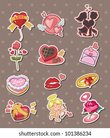 cartoon Valentine's Day stickers