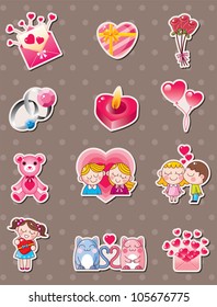 cartoon Valentine's Day stickers