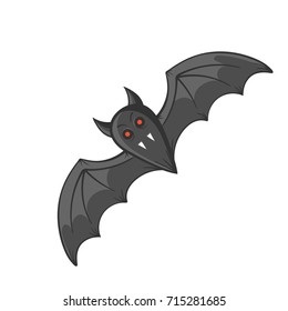 cartoon vampire bat, halloween concept, vector illustration