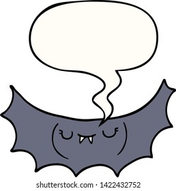 cartoon vampire bat with speech bubble