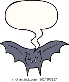 cartoon vampire bat with speech bubble