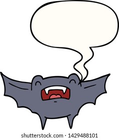 murciélago vampiro de caricatura con burbuja de habla