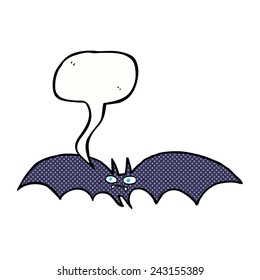 cartoon vampire bat with speech bubble