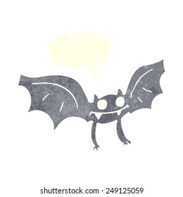 Cartoon-Vampir-Fledermaus mit Sprachblase