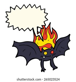 morcego vampiro de desenho animado com bolha de fala