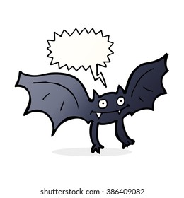 cartoon vampire bat with speech bubble