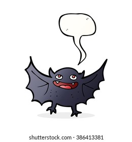 cartoon vampire bat with speech bubble