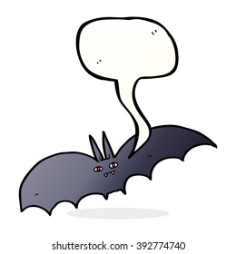 cartoon vampire bat with speech bubble