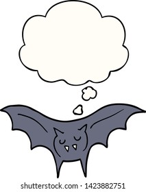 cartoon vampire bat with thought bubble