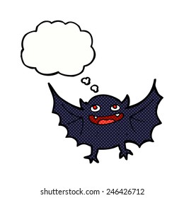 Cartoon-Vampir-Fledermaus mit Gedankenblase