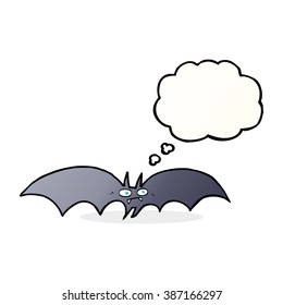 Cartoon-Vampir-Fledermaus mit Gedankenblase