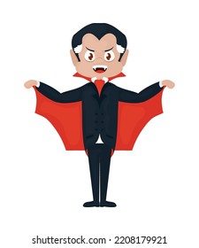 cartoon vampire character on white background