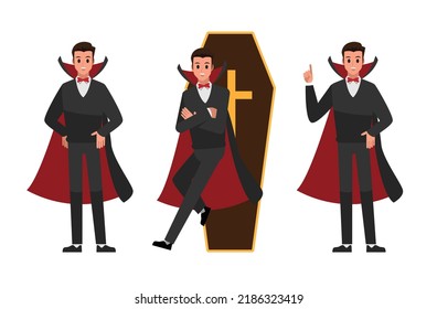 Cartoon  vampire characters vector character set  ,Vector illustration 