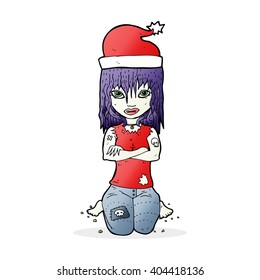 vampiro de desenho animado em chapéu de natal