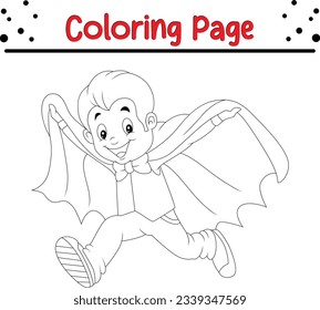 cartoon vampire coloring book. funny Halloween coloring page for kids