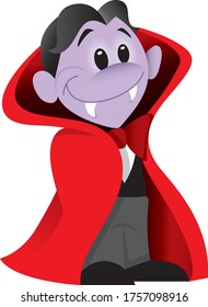 Cartoon vampire dracula in a cape
