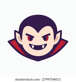 Cartoon vampire face graphic
