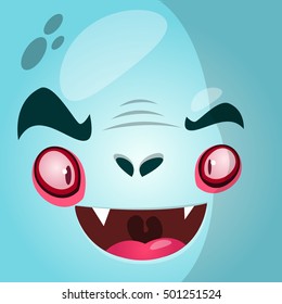 Cartoon vampire face. Halloween vector illustration