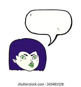 cartoon vampire face with speech bubble