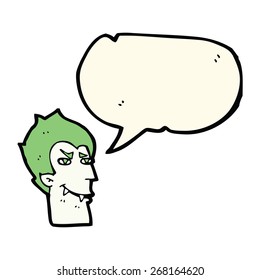 Cartoon-Vampir-Gesicht mit Sprachblase