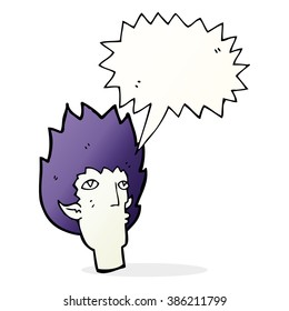 cartoon vampire face with speech bubble
