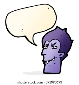 cartoon vampire face with speech bubble