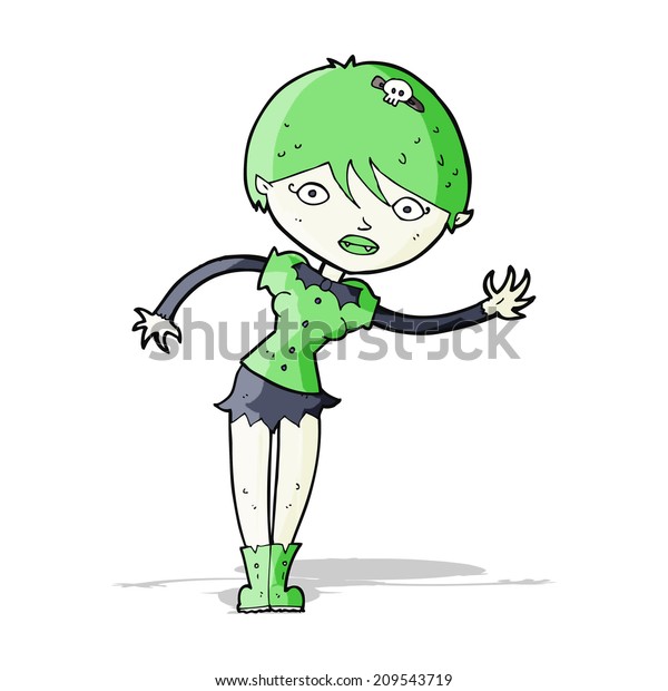 Cartoon Vampire Girl Stock Vector (Royalty Free) 209543719