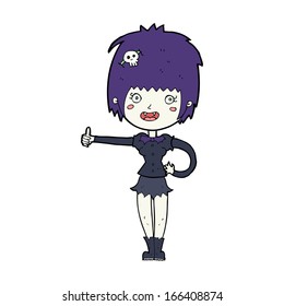 cartoon vampire girl giving thumbs up sign