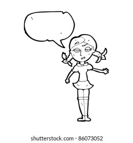 desenho animado vampiro menina com balão