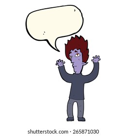 vampiro caricaturista abandonando la burbuja del habla