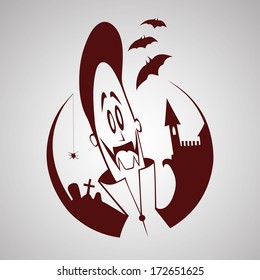 Cartoon vampire. Halloween character