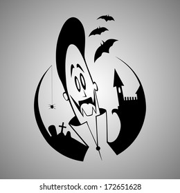 Cartoon vampire. Halloween character