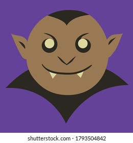 Icono vector de vampiro de la película de dibujos animados de Halloween