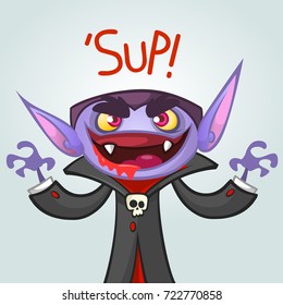 Cartoon vampire. Halloween vector illustration