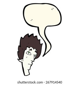 cartoon vampire head with speech bubble