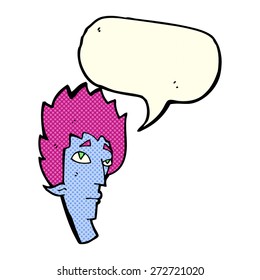 cartoon vampire head with speech bubble