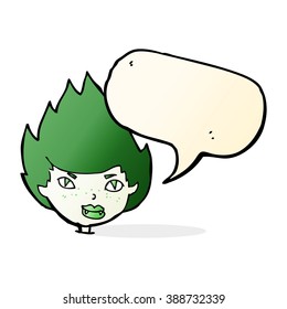 cartoon vampire head with speech bubble